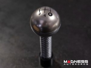 FIAT 500 Gear Shift Knob - ABARTH Turismo - Aluminum + Silver Carbon Fiber 